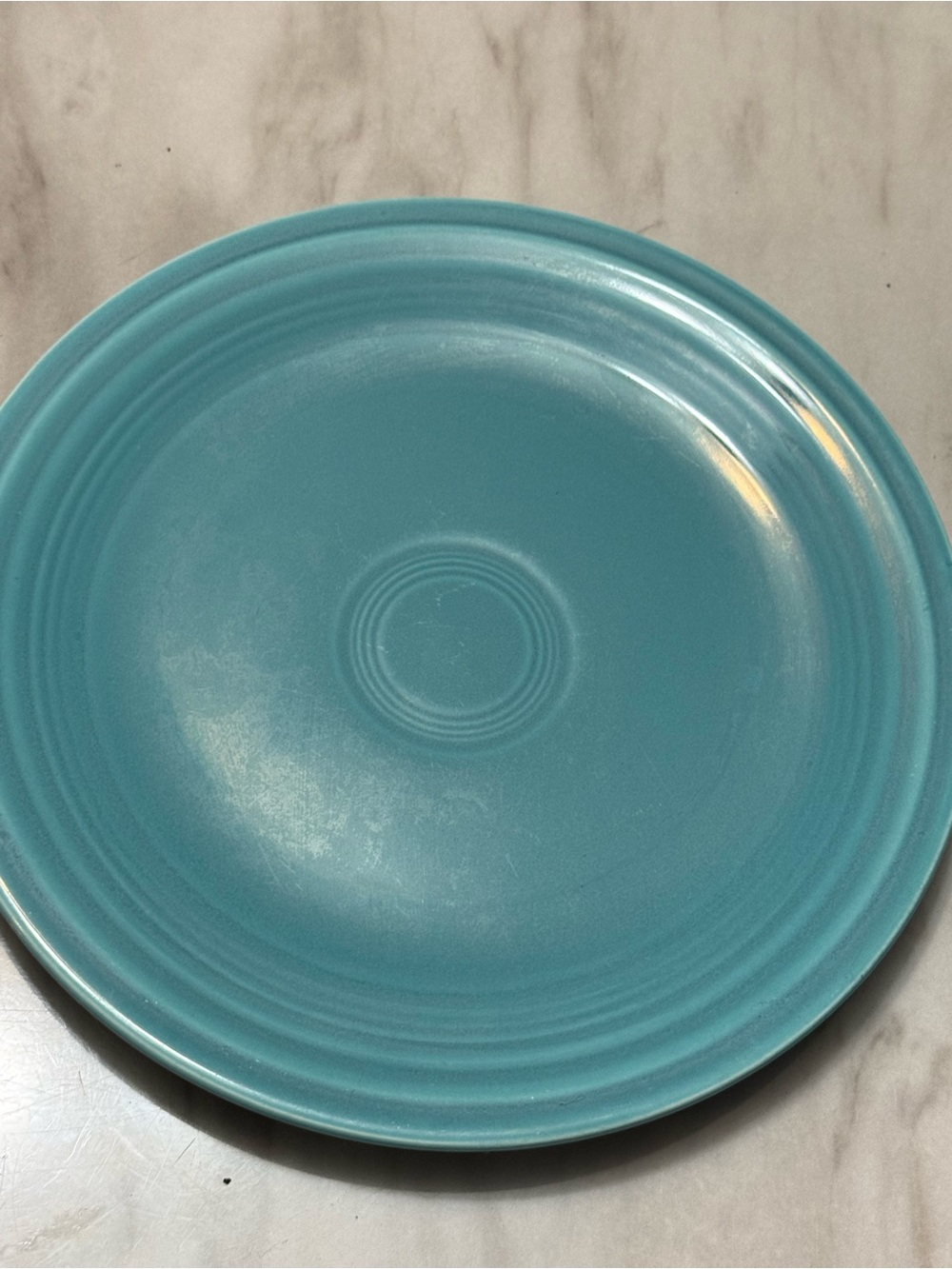 Fiesta Homer Laughlin Co turquoise ceramic dinner plate 9 1/4 R